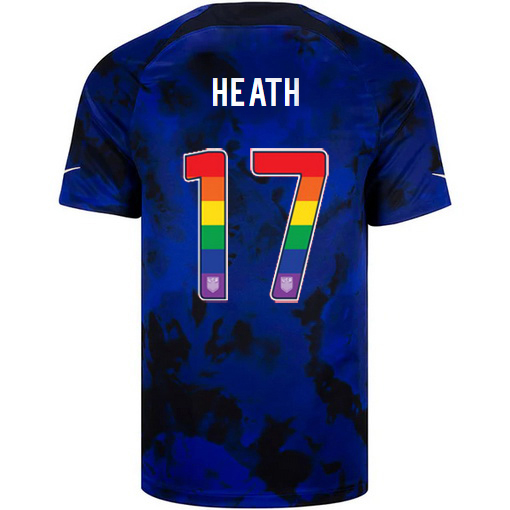 USA Away Tobin Heath 2022/23 Men's Jersey Rainbow Number