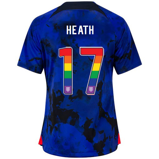 USA Away Tobin Heath 22/23 Women's Jersey Rainbow Number