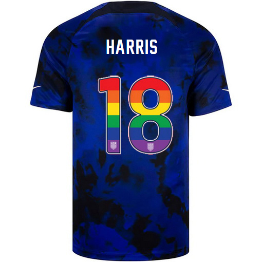 USA Away Ashlyn Harris 2022/2023 Men's Jersey Rainbow Number