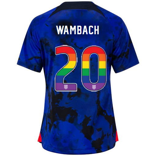USA Away Abby Wambach 2022/2023 Women's Jersey Rainbow Number