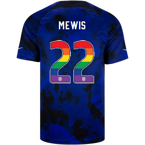 USA Away Kristie Mewis 2022/2023 Men's Jersey Rainbow Number