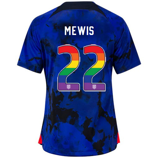 USA Away Kristie Mewis 2022/23 Women's Jersey Rainbow Number