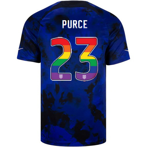 USA Away Margaret Purce 22/23 Men's Jersey Rainbow Number