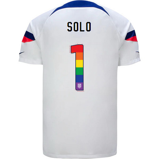 USA Home Hope Solo 2022/2023 Men's Jersey Rainbow Number