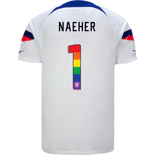 USA Home Alyssa Naeher 22/23 Men's Jersey Rainbow Number
