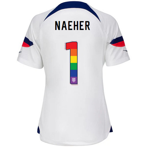 USA Home Alyssa Naeher 2022/2023 Women's Jersey Rainbow Number