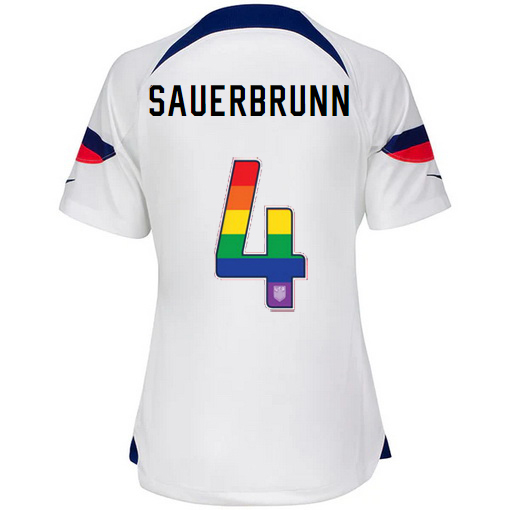 USA Home Becky Sauerbrunn 2022/23 Women's Jersey Rainbow Number