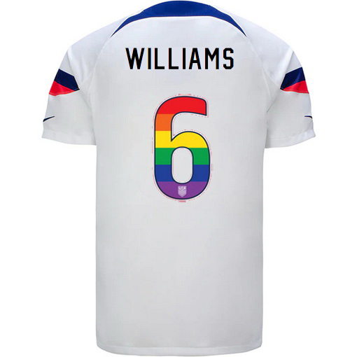 USA Home Lynn Williams 2022/23 Men's Jersey Rainbow Number
