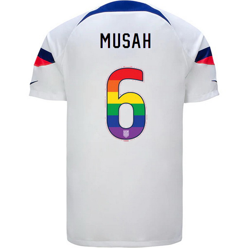USA Home Yunus Musah 2022/2023 Men's Jersey Rainbow Number