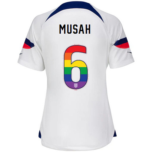 USA Home Yunus Musah 2022/23 Women's Jersey Rainbow Number