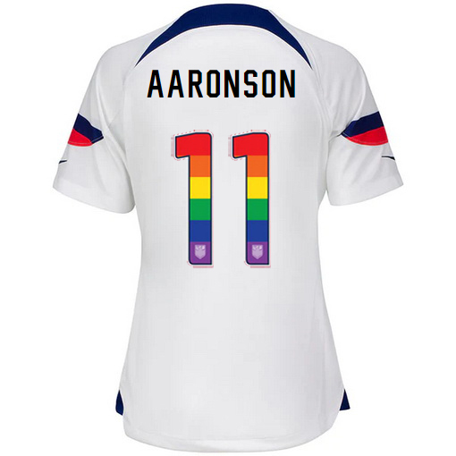 USA Home Brenden Aaronson 2022/2023 Women's Jersey Rainbow Number