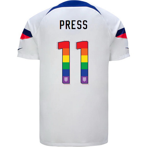 USA Home Christen Press 2022/23 Men's Jersey Rainbow Number