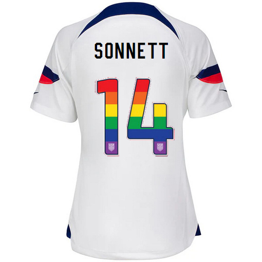 USA Home Emily Sonnett 2022/2023 Women's Jersey Rainbow Number