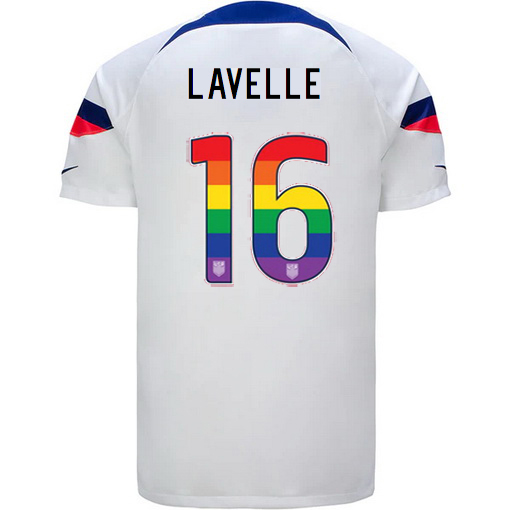 USA Home Rose Lavelle 2022/2023 Men's Jersey Rainbow Number