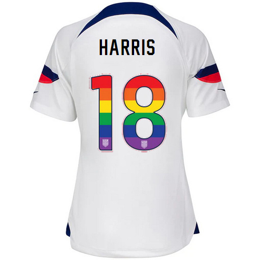 USA Home Ashlyn Harris 22/23 Women's Jersey Rainbow Number