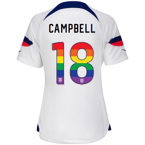 USA Home Jane Campbell 2022/23 Women's Jersey Rainbow Number