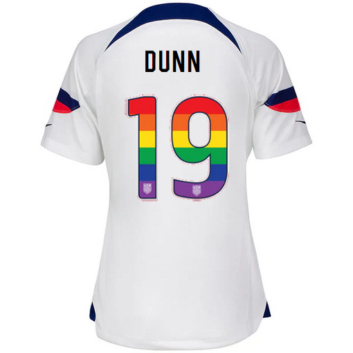 USA Home Crystal Dunn 22/23 Women's Jersey Rainbow Number