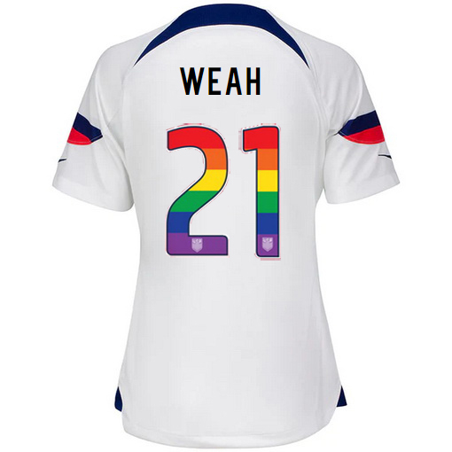 USA Home Tim Weah 2022/2023 Women's Jersey Rainbow Number