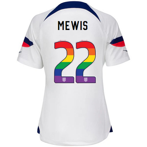 USA Home Kristie Mewis 22/23 Women's Jersey Rainbow Number