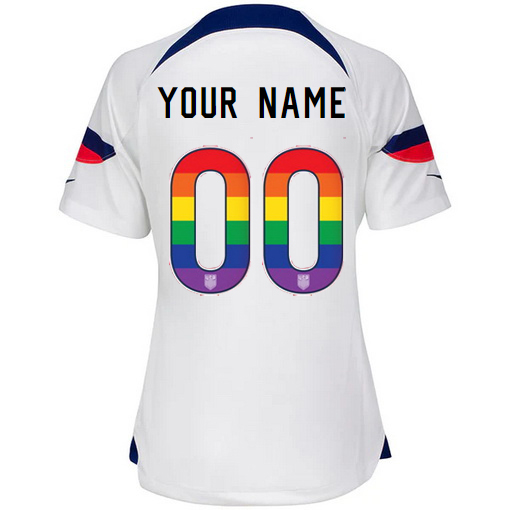 USA Home Customized 2022/2023 Women's Jersey Rainbow Number