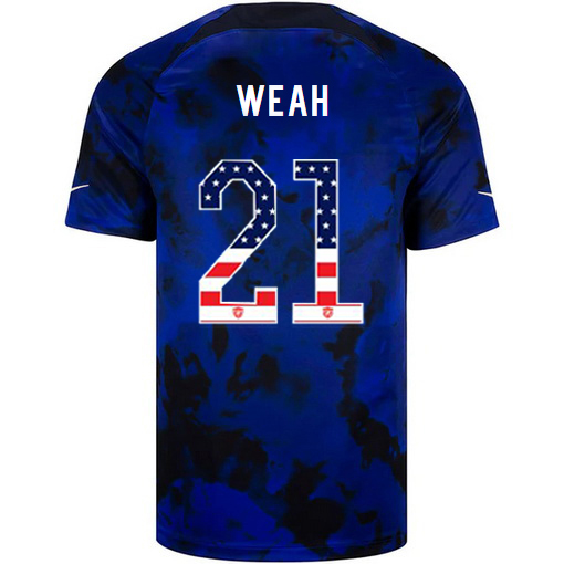 USA Blue Tim Weah 2022/2023 Men's Jersey Independence Day