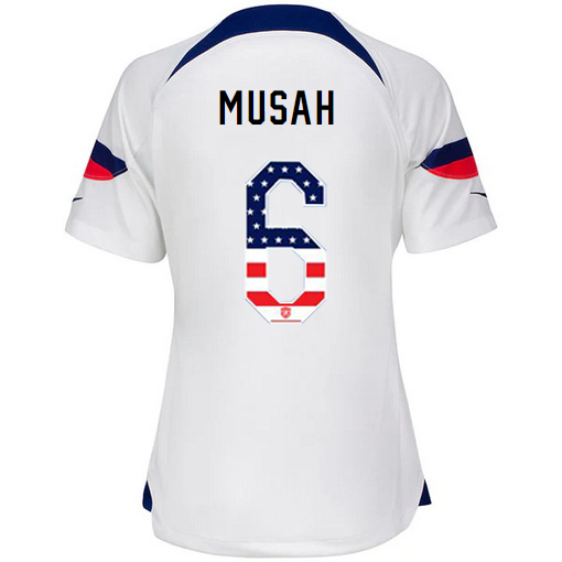 USA White Yunus Musah 2022/2023 Women's Jersey Independence Day