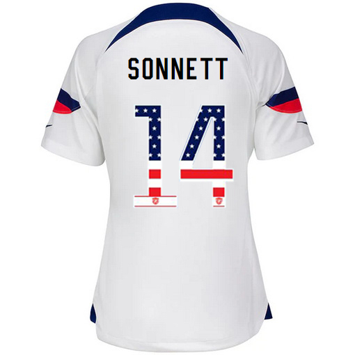 USA White Emily Sonnett 22/23 Women's Jersey Independence Day