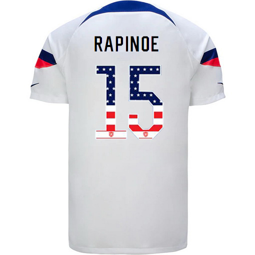 USA White Megan Rapinoe 2022/2023 Men's Jersey Independence Day