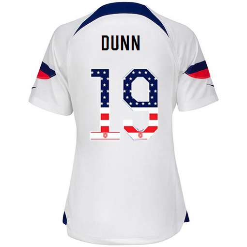USA White Crystal Dunn 2022/23 Women's Jersey Independence Day