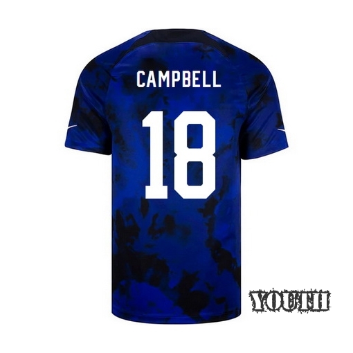 USA Away Jane Campbell 2022/2023 Youth Soccer Jersey