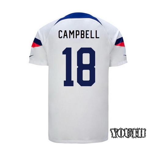 USA Home Jane Campbell 22/23 Youth Soccer Jersey