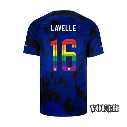 USA Loyal Blue Rose Lavelle 2022/23 Youth PRIDE Jersey