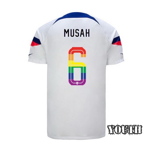 USA White Yunus Musah 2022/2023 Youth PRIDE Jersey