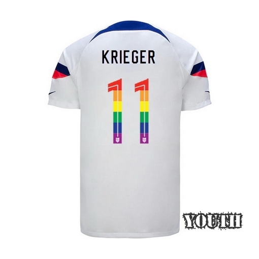 USA White Ali Krieger 22/23 Youth PRIDE Jersey
