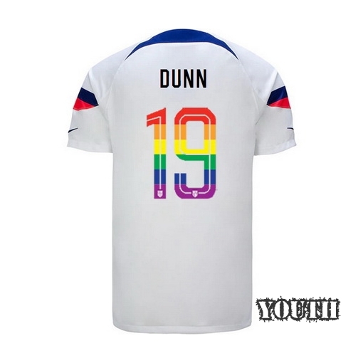 USA White Crystal Dunn 22/23 Youth PRIDE Jersey