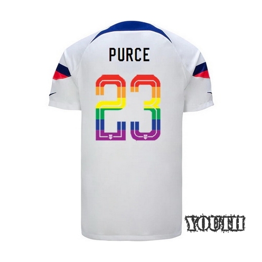 USA White Margaret Purce 2022/2023 Youth PRIDE Jersey