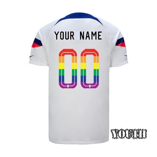 USA White Customized 2022/23 Youth PRIDE Jersey