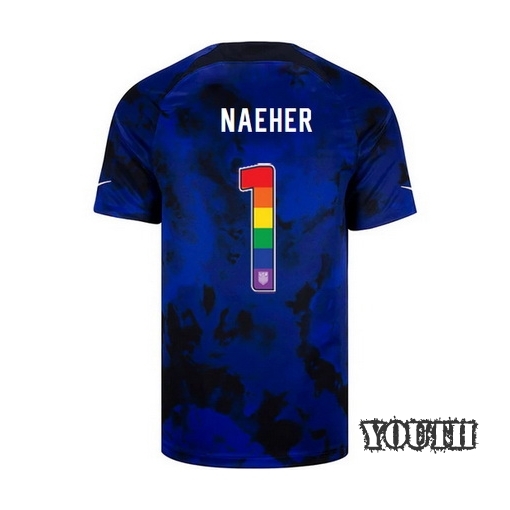USA Away Alyssa Naeher 2022/2023 Youth Jersey Rainbow Number