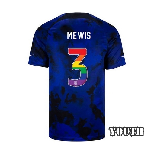 USA Away Samantha Mewis 2022/23 Youth Jersey Rainbow Number