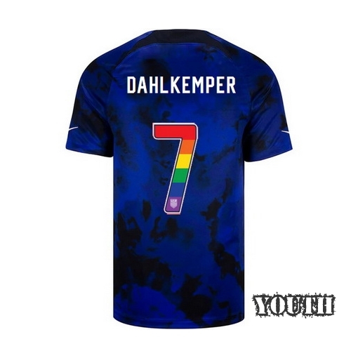 USA Away Abby Dahlkemper 2022/2023 Youth Jersey Rainbow Number