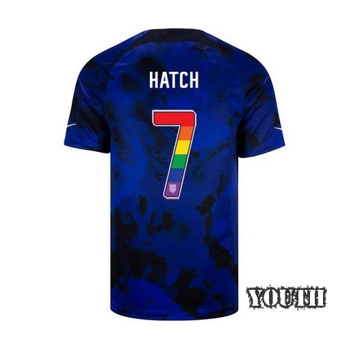 USA Away Ashley Hatch 2022/23 Youth Jersey Rainbow Number