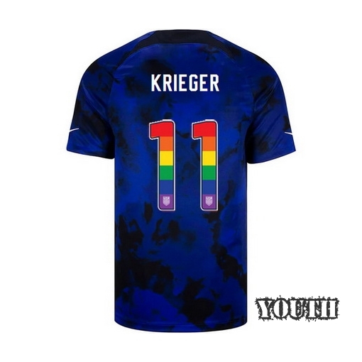 USA Away Ali Krieger 2022/23 Youth Jersey Rainbow Number