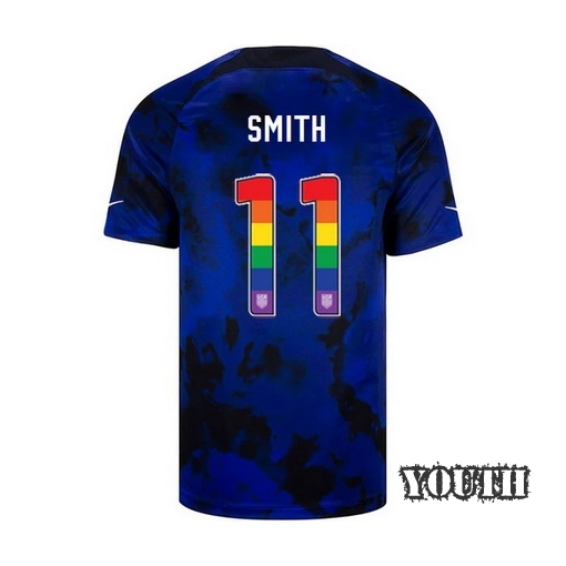 USA Away Sophia Smith 22/23 Youth Jersey Rainbow Number