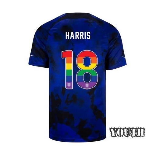 USA Away Ashlyn Harris 2022/23 Youth Jersey Rainbow Number