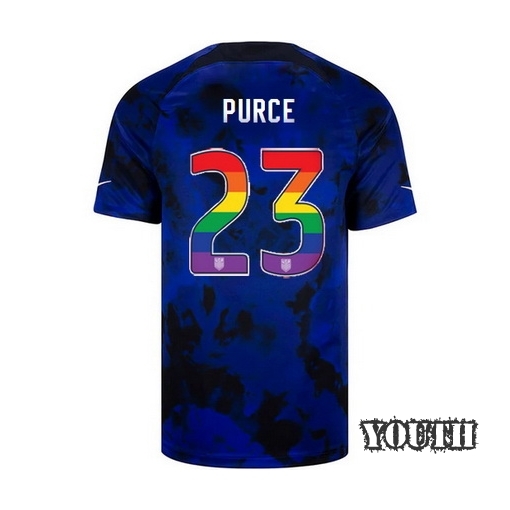 USA Away Margaret Purce 22/23 Youth Jersey Rainbow Number
