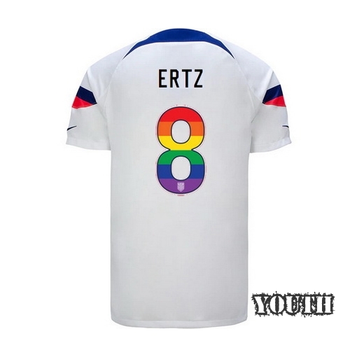 USA Home Julie Ertz 2022/23 Youth Jersey Rainbow Number