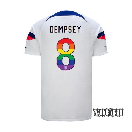 USA Home Clint Dempsey 2022/2023 Youth Jersey Rainbow Number