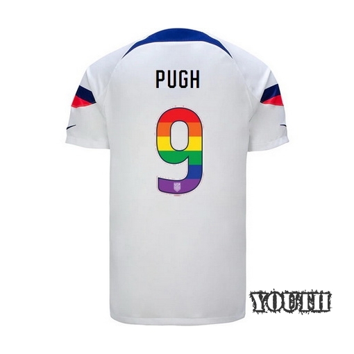 USA Home Mallory Pugh 22/23 Youth Jersey Rainbow Number