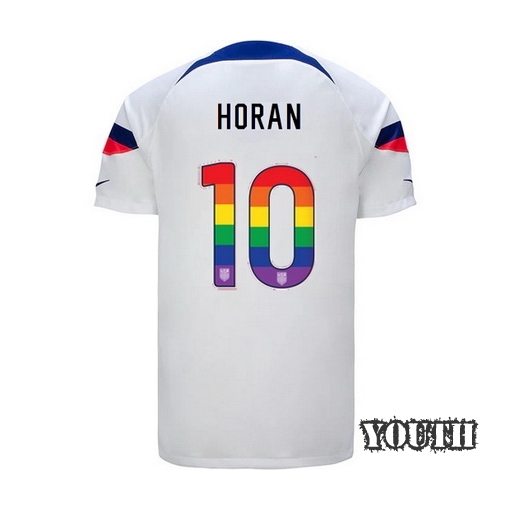 USA Home Lindsey Horan 2022/2023 Youth Jersey Rainbow Number