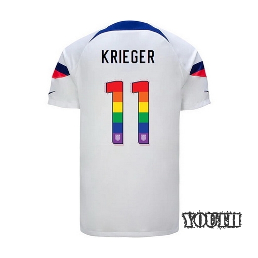 USA Home Ali Krieger 2022/2023 Youth Jersey Rainbow Number